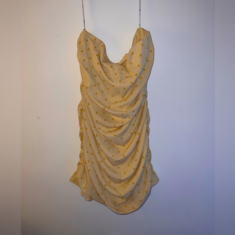 NWT Lulus Polkadot Strapless Dress - Picture 2 of 4